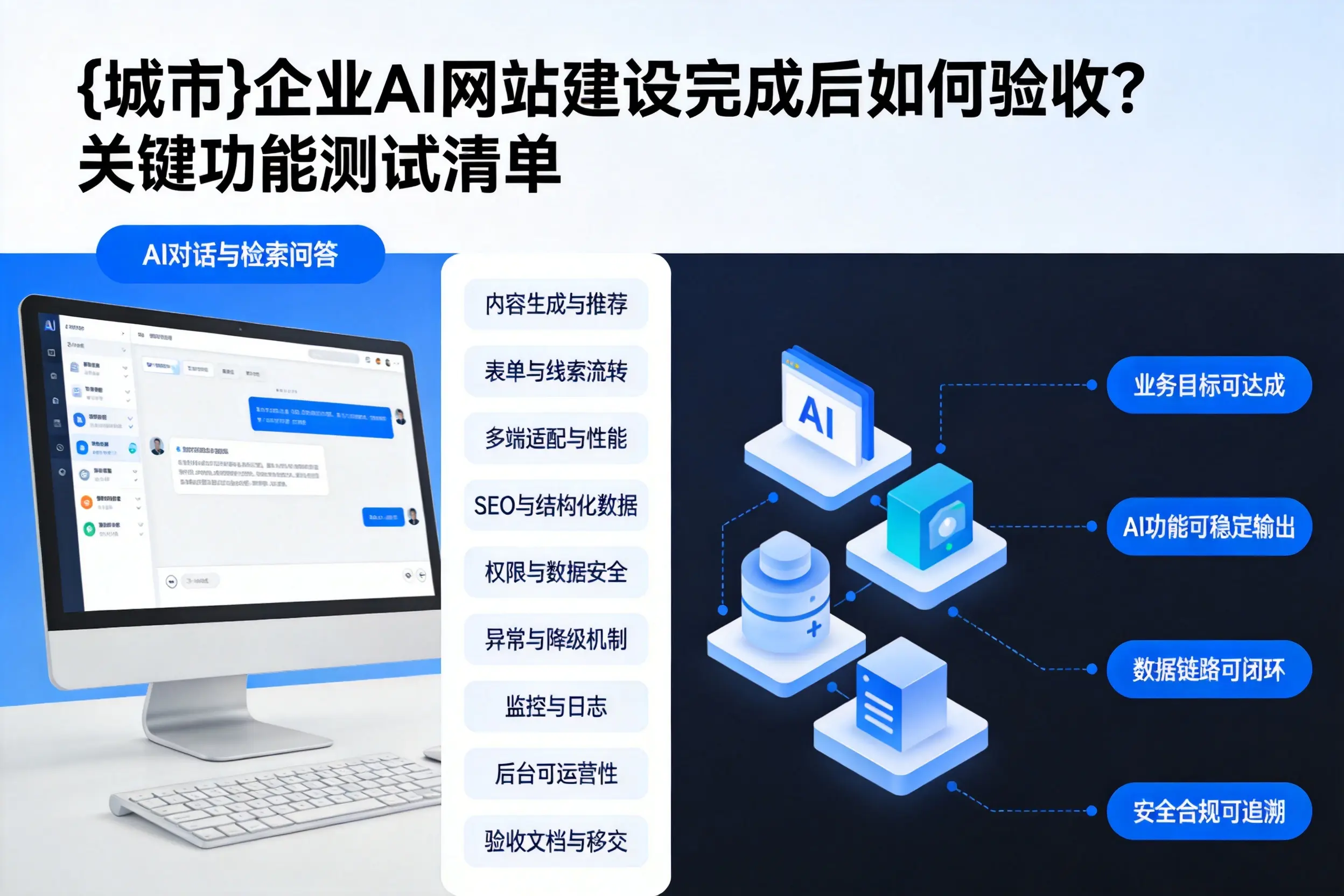 泰州企业AI网站建设完成后如何验收?关键功能测试清单