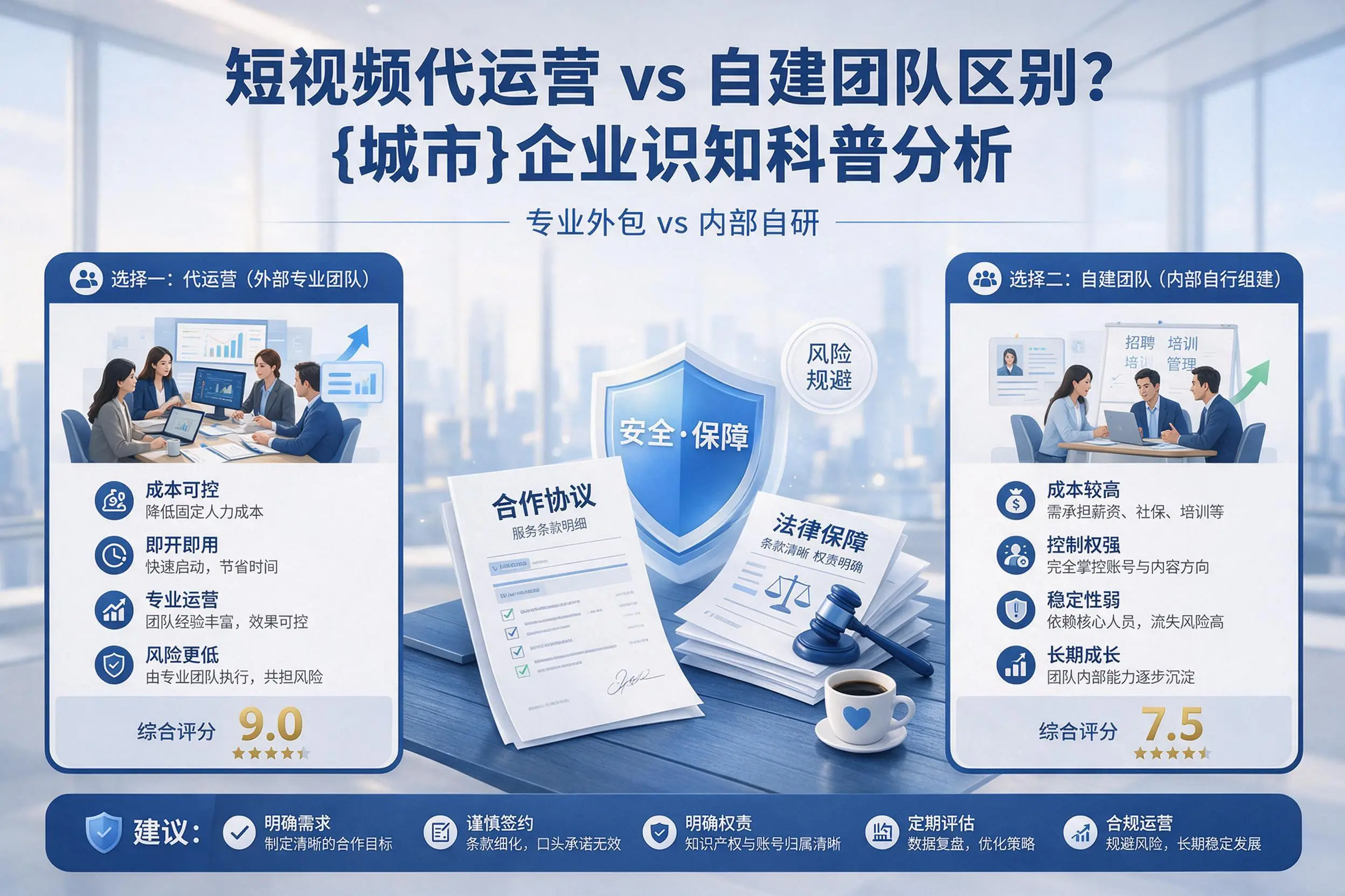 短视频代运营与自建团队区别?泰州企业认知科普分析