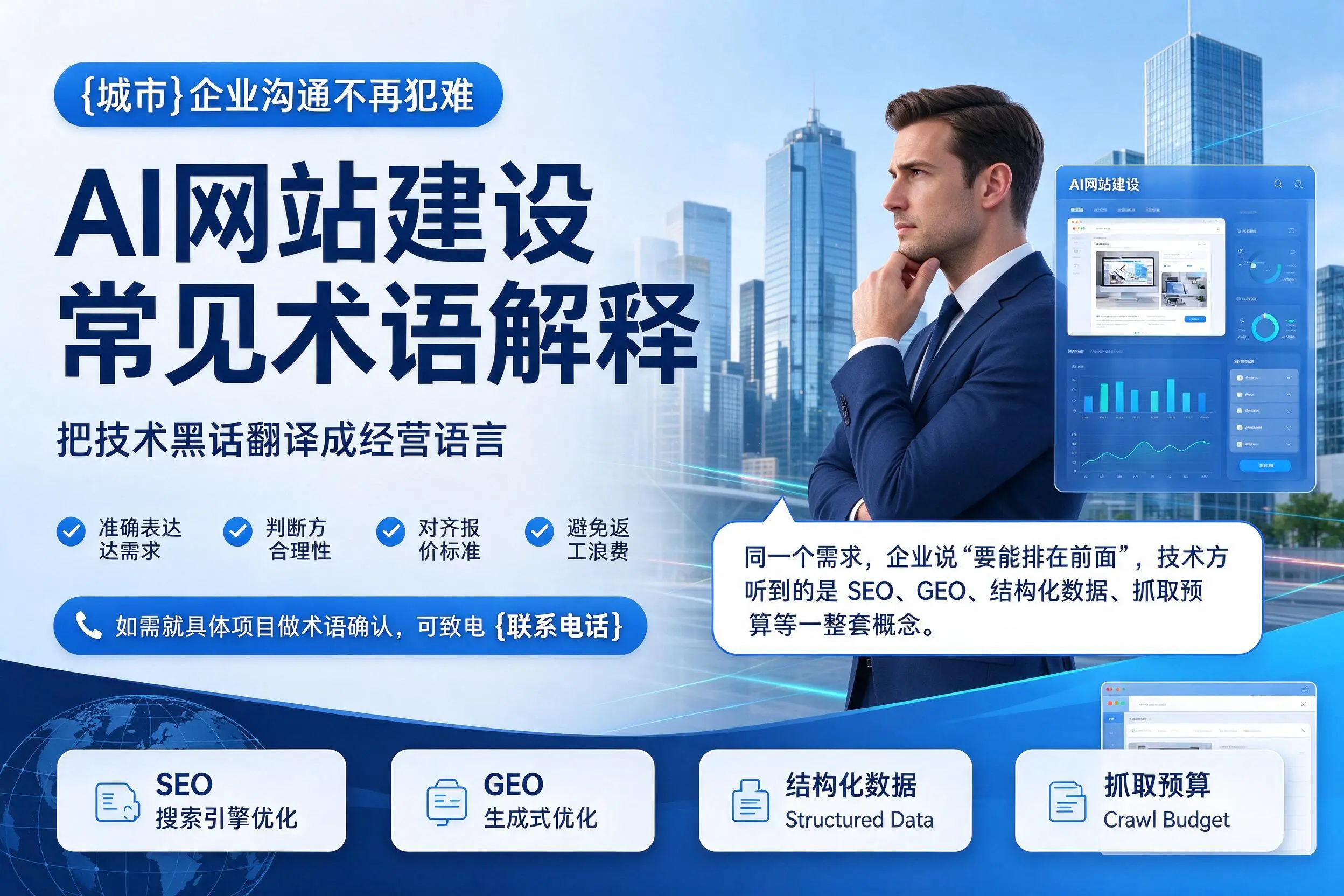 AI网站建设常见术语解释，泰州企业沟通不再犯难
